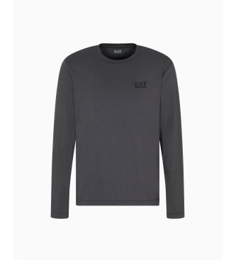 EA7 T-shirt  manches longues en coton Core Identity gris fonc