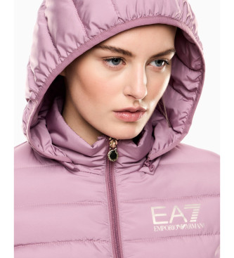 EA7 Casaco acolchoado Core Lady com capuz cor-de-rosa