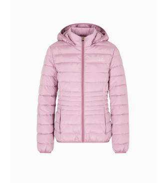 EA7 Casaco acolchoado Core Lady com capuz cor-de-rosa