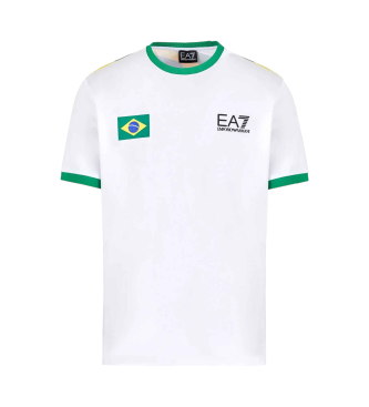 EA7 T-shirt con bandiera bianca della serie Graphic