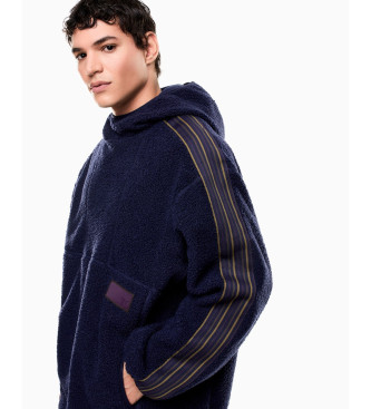 EA7 Sudadera con capucha 7.0 en tejido efecto peluche marino