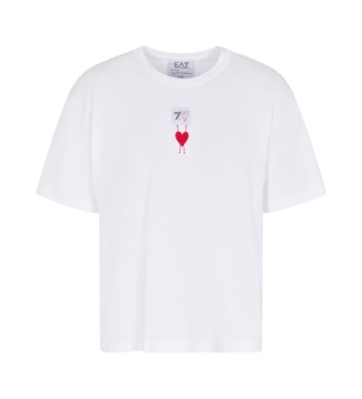 EA7 T-shirt Cuore Crop branca