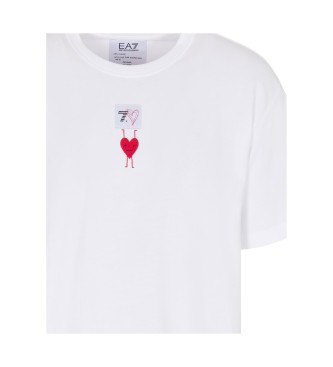 EA7 T-shirt Cuore Crop branca
