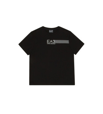 EA7 T-shirt nera 7 righe