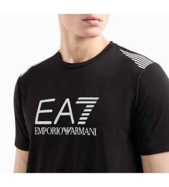 EA7 T-shirt 7 Lijnen zwart