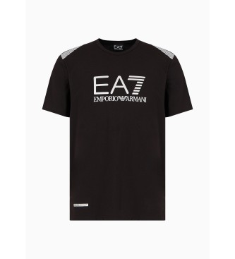 EA7 T-shirt 7 Lijnen zwart