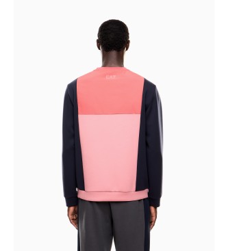 EA7 Bluza Athletic Colour Block czerwona