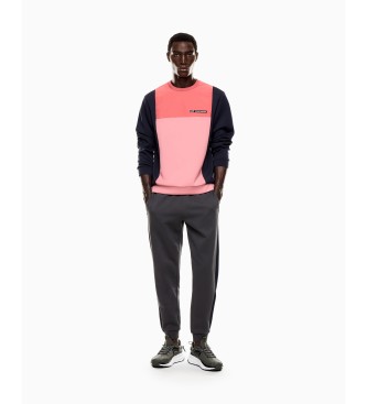 EA7 Bluza Athletic Colour Block czerwona