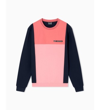 EA7 Bluza Athletic Colour Block czerwona