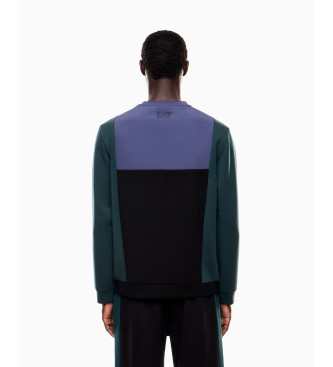 EA7 Bluza Athletic Colour Block w kolorze niebieskim