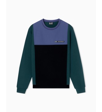 EA7 Bluza Athletic Colour Block w kolorze niebieskim