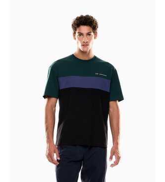 EA7 Athletic Colour Block cotton blend T-shirt green