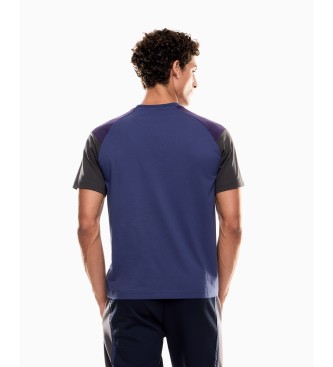 EA7 Athletic Colour Block T-shirt dark blue