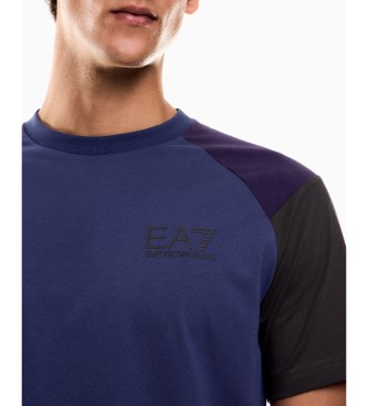 EA7 Athletic Colour Block T-shirt dark blue