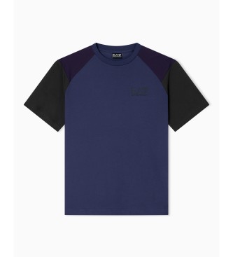 EA7 Athletic Colour Block T-shirt dark blue