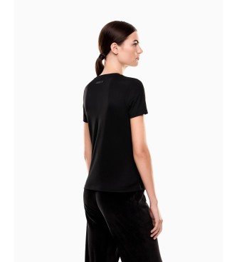 EA7 Maglietta sportiva in velluto nero