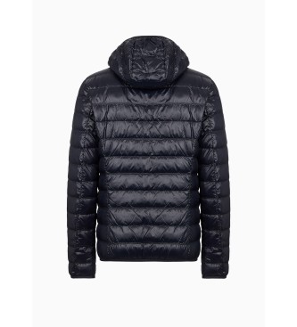 EA7 Core Identity foldable quilted jacket with navy hood