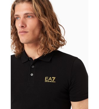 EA7 Koszulka polo Core Identity Stretch czarna