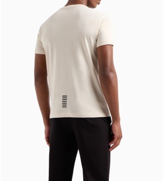 EA7 Camiseta Core Identity Pima blanco roto