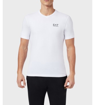 EA7 Biały T-shirt z dzianiny Core Identity