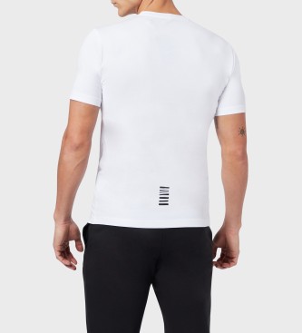 EA7 T-shirt de malha branca Core Identity