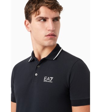 EA7 Core Id navy piqu polo shirt