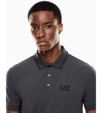 EA7 Polo Core Identity Pique gris fonc�