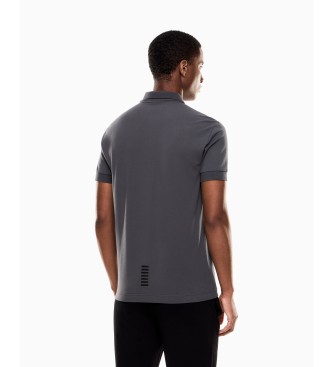 EA7 Polo Core Identity Pique gris fonc�