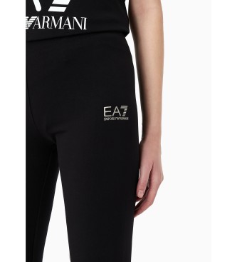EA7 Stretch cotton leggings Shiny black