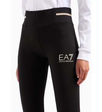 EA7 Stretch-Baumwollstrickhose Core Lady schwarz