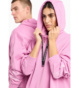 EA7 Core Identity bred sweatshirt med htte pink