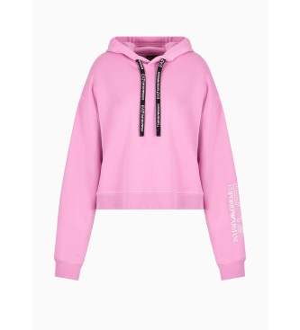 EA7 Core Identity wide hooded sweatshirt pink
