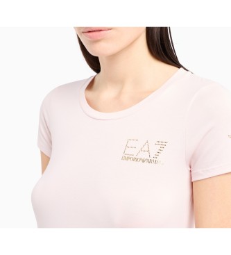 EA7 T-shirt Evolution em malha de algodo rosa