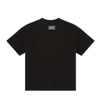 EA7 T-shirt nera con monogramma della serie grafica