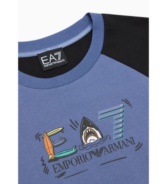 EA7 Koszulka z rekinem niebieska
