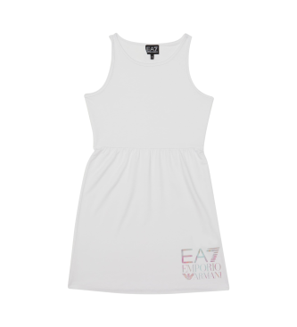 EA7 Graficzna sukienka w kolorze białym