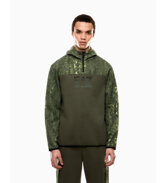 EA7 Bluza z kapturem Graphic Series zielona