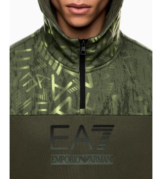 EA7 Bluza z kapturem Graphic Series zielona