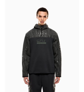 EA7 Bluza z kapturem Graphic Series czarna
