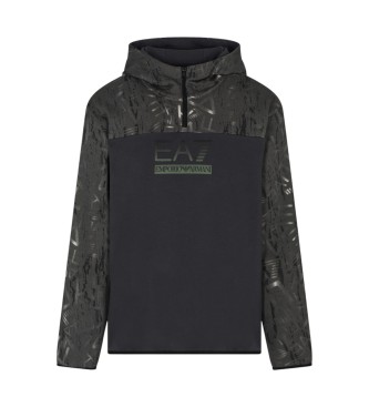EA7 Bluza z kapturem Graphic Series czarna