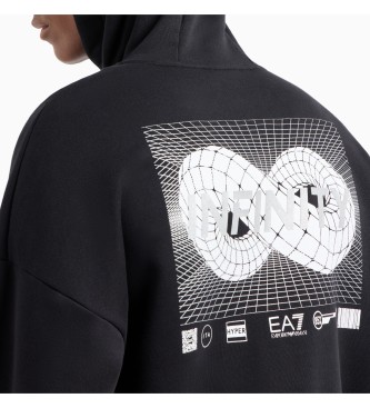 EA7 Grafisk Infinity-sweatshirt, sort