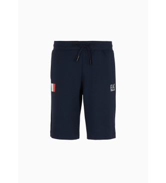 EA7 Športne hlače Graphic Series Navy Flag Print Bermuda Shorts