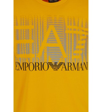 EA7 T-shirt con grafica del treno giallo