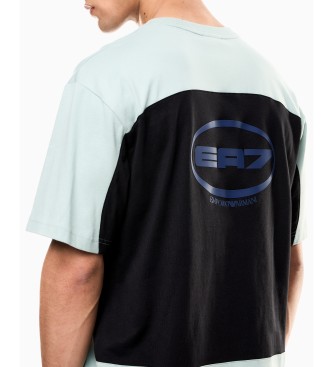 EA7 Graphic Series blue knitted T-shirt