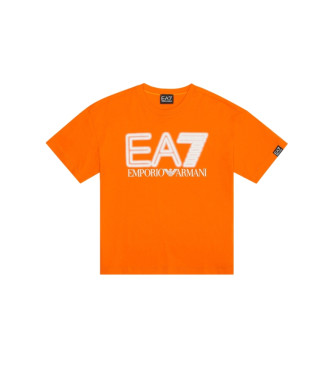 EA7 Koszulka z logo pomarańczowa