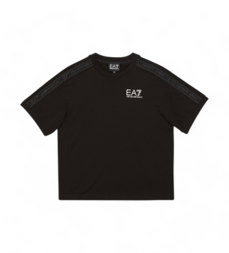 EA7 T-shirt chłopięcy z serii Logo, czarny