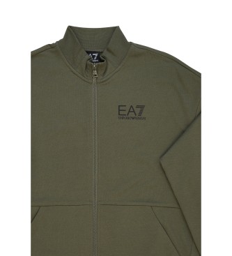 EA7 Bluza dresowa Logo Series Extended Logo Full zielona