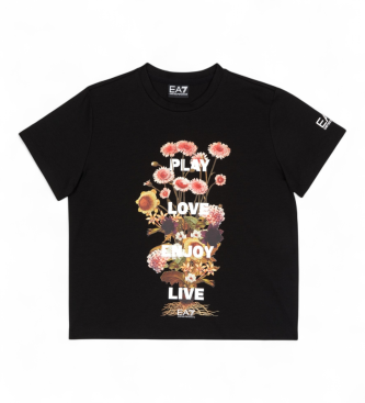 EA7 Train Logo Series Graphic Tee kort�rmet sort