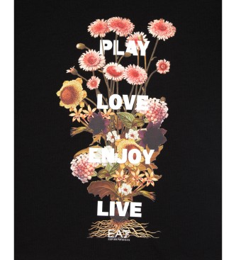 EA7 Train Logo Series Graphic Tee kort�rmet sort