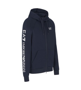 EA7 Felpa con cappuccio Logo Series, blu navy